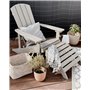 Repose-pied Confortable pour Fauteuil Bas de Jardin Effet Bois Gris Clair Résitant pour Jardin ou Terrasse Style Rustique et Cam