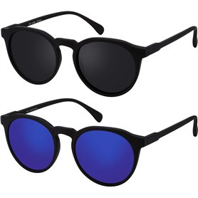 La Optica B.L.M. Lunettes de soleil pour homme et femme UV400 rondes rétro – Couleurs – Lot de 1 ou 2