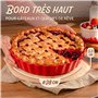 Praknu Plat à Tarte en Céramique - ø 28 cm - Avec Revêtement Anti-adhésif - Résistant aux Coupures - Facile à Nettoyer