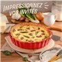 Praknu Plat à Tarte en Céramique - ø 28 cm - Avec Revêtement Anti-adhésif - Résistant aux Coupures - Facile à Nettoyer