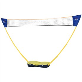 HOMCOM Filet de Badminton avec Support - Filet de Badminton Portable - avec 4 Raquettes de Badminton - pour Sports de Plein air