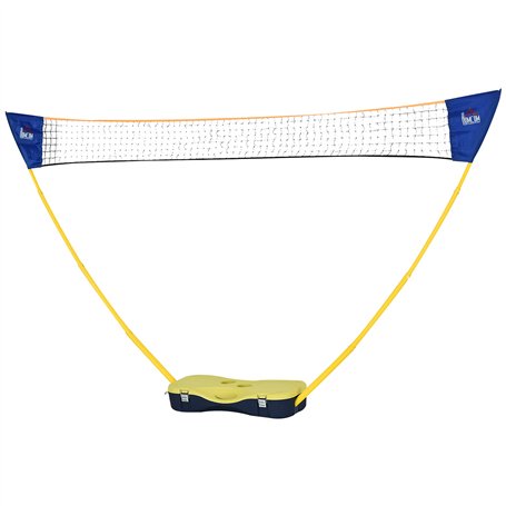 HOMCOM Filet de Badminton avec Support - Filet de Badminton Portable - avec 4 Raquettes de Badminton - pour Sports de Plein air