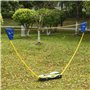 HOMCOM Filet de Badminton avec Support - Filet de Badminton Portable - avec 4 Raquettes de Badminton - pour Sports de Plein air 