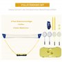 HOMCOM Filet de Badminton avec Support - Filet de Badminton Portable - avec 4 Raquettes de Badminton - pour Sports de Plein air 