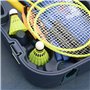 HOMCOM Filet de Badminton avec Support - Filet de Badminton Portable - avec 4 Raquettes de Badminton - pour Sports de Plein air 