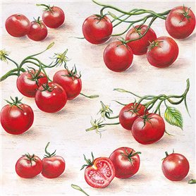 Lot de 20 serviettes de table Tomates rouges | légumes | jardin | nourriture | cuisine | santé | décoration de table | fête | br