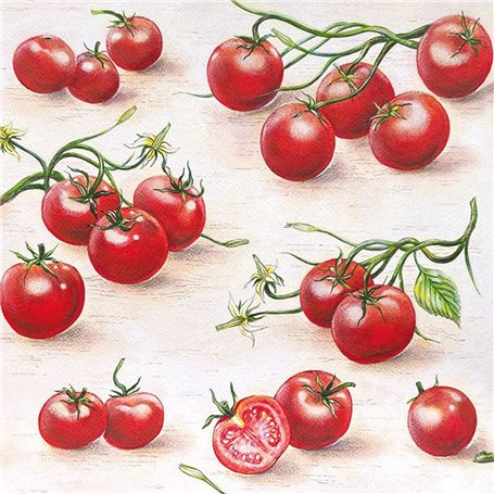 Lot de 20 serviettes de table Tomates rouges | légumes | jardin | nourriture | cuisine | santé | décoration de table | fête | br