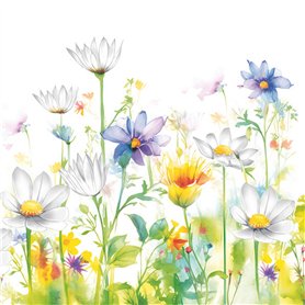Lot de 20 serviettes en papier avec motif fleurs