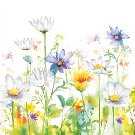 Lot de 20 serviettes en papier avec motif fleurs