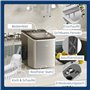 HOMCOM Machine à glaçons Machine à glaçons 9 cubes prêts en 8 minutes, 12 KG en 24 H, Autonettoyant Portable Ice Maker pour cuis