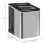 HOMCOM Machine à glaçons Machine à glaçons 9 cubes prêts en 8 minutes, 12 KG en 24 H, Autonettoyant Portable Ice Maker pour cuis
