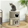 56 cm de Haut Tonneau pour Chat avec Grotte