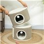 PawHut Tonneau à griffer, 56 cm de Haut Tonneau pour Chat avec Grotte, Arbre à Chat, Tour pour Chat en sisal, pour Chat jusqu'à 
