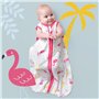 Slumbersac gigoteuse été pour enfant 0.5 Tog 130 cm en mousseline de bambou, douce et légère, Flamant | Turbulette été non rembo