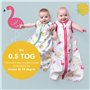 Slumbersac gigoteuse été pour enfant 0.5 Tog 130 cm en mousseline de bambou, douce et légère, Flamant | Turbulette été non rembo