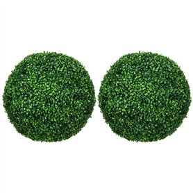 HOMCOM Lot de 2 Boules de buis Artificiel Grand Ø50 cm