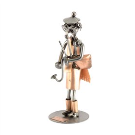 Steelman24 I Figurine en métal Joueur De Cornemuse I Made in Germany I Idées Cadeaux I Sculpture d’Acier I Hommes de métal