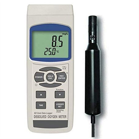 Compteur d'oxygène Datalogger Carte SD Carte Test de l'eau du compteur d'oxygène dissous O² SA6