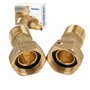 Tecuro Lot de 2 raccords filetés avec écrou 3/4" pour compteurs d'eau avec filetage extérieur 1/2" (1 set)