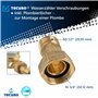 Tecuro Lot de 2 raccords filetés avec écrou 3/4" pour compteurs d'eau avec filetage extérieur 1/2" (1 set)
