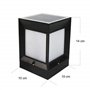 Arnusa Lampe solaire avec poteau - 10 x 10 x 14 cm - Avec télécommande - 3,7 V - 1200 mAh - Blanc chaud et blanc froid - Minuter