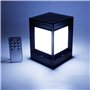Arnusa Lampe solaire avec poteau - 10 x 10 x 14 cm - Avec télécommande - 3,7 V - 1200 mAh - Blanc chaud et blanc froid - Minuter