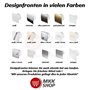 Ventilateur de salle de bain design avec façade en verre avec capteur d'humidité et hygrostat ainsi que minuterie et clapet anti