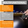AMATHINGS Lot de 2 alarmes de poche - Noir/argenté - 140 dB - Porte-clés avec lumière LED - Alarme de panique - Porte-clés d'aut