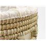 Dekoleidenschaft Grand panier à linge en jonc de mer, diamètre : 47 x 55 cm, avec couvercle et insert en textile amovible, coule
