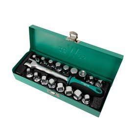 Lot 18 pièces pour bouchon de vidange | WIESEMANN 80232 | avec manche 3/8" | très complet