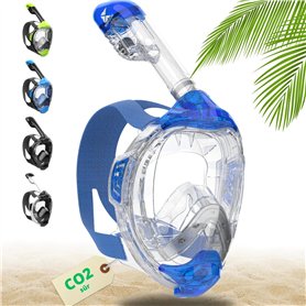 Khroom Masque de plongée en apnée pour adultes et enfants - Seaview Y | Sans danger au niveau du CO2 | Masque intégral | Équipem