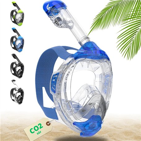 Khroom Masque de plongée en apnée pour adultes et enfants - Seaview Y | Sans danger au niveau du CO2 | Masque intégral | Équipem