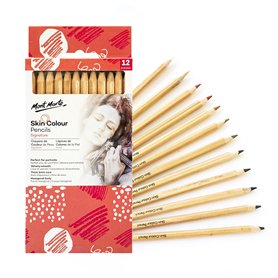 MONT MARTE Crayons de Couleur Peau - 12 pièces de crayons de couleur chair - Idéal pour les Portraits expressifs et vivants - Pa