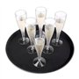 Schramm® 3 pièces Gastro Tray 35x2cm Rond Noir Paquet de 3 avec revêtement antidérapant Bord Haut Plateau de Serveur Plateau de 