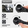 HASKYY Clé à cliquet à cliquet avec fente pour écrou papillon 19/22 mm Cliquet réversible droite/gauche – Clé à douille double 4