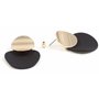 Happiness Boutique Femmes Boucles d'Oreilles Tendance Couleur Or | Boucles d'Oreilles Grand Disque en Noir