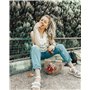Happiness Boutique Femmes Boucles d'Oreilles Tendance Couleur Or | Boucles d'Oreilles Grand Disque en Noir