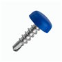 Lot de 4 vis de plaque d'immatriculation avec pointe de perçage et capuchons - 5 x 19 mm - Vis de fixation avec capuchons - Disc