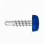 Lot de 4 vis de plaque d'immatriculation avec pointe de perçage et capuchons - 5 x 19 mm - Vis de fixation avec capuchons - Disc