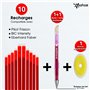 Woohoo4u - compatibles avec Pilot Frixion - [13x] Set de 11 recharges, 1 Stylo Roller, 1 gomme supplémentaire - Encre Gel Effaça