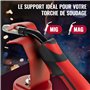 Poppstar Support Universel pour Torche de Soudage MIG MAG avec pied magnétique pour fixation à la table de soudage (p.e. pour MB