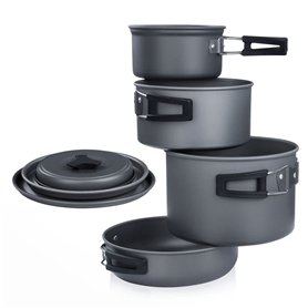 YourGEAR Ranger V Batterie de cuisine pour 4 à 5 personnes 7 pièces dans un sac en filet