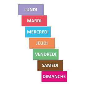 Smileyboard - 7 jours magnétiques de la semaine - 10 cm de large et 4 cm de haut - Lundi - Dimanche - français