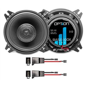 Option Haut-parleur 10 cm compatible avec VW T4 Transporter/Multivan – Plug & Play Haut-parleur coaxial 2 voies