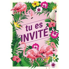 Edition Colibri 10 invitations en Français ALOHA Fête avec Flamant Rose: lot de 10 cartes d'invitation pour un anniversaire de f