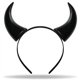 Hatstar Serre-tête cornes de diable noir - Oreilles de diable de vampire pour fête costumée - Bijou de tête pour femme