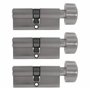 Lot de 3 cylindres à bouton KD 70 mm 35/35 à fermeture identique avec 15 clés