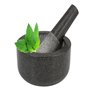 Smart-Planet Mortier de qualité supérieure avec pilon en granit – Mortier en pierre massif pratique Ø 8,5 cm pour épices, herbes