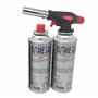 Starlet24® Brûleur à souder (+ 2 cartouches de gaz) Chalumeau à gaz Bunsen Camping Allumegaz Lampe à souder avec allumage piézoé