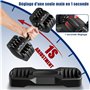 DH FitLife Lot de 2 haltères réglables de 12 kg - 2 à 12 kg - Avec 5 niveaux de poids - Avec disques d'haltères - Haltères court